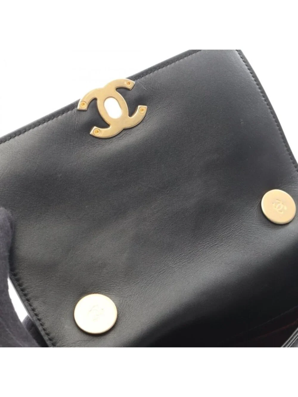 Chanel Shoulder Bag Quilted 2-Way Black Leather Chain